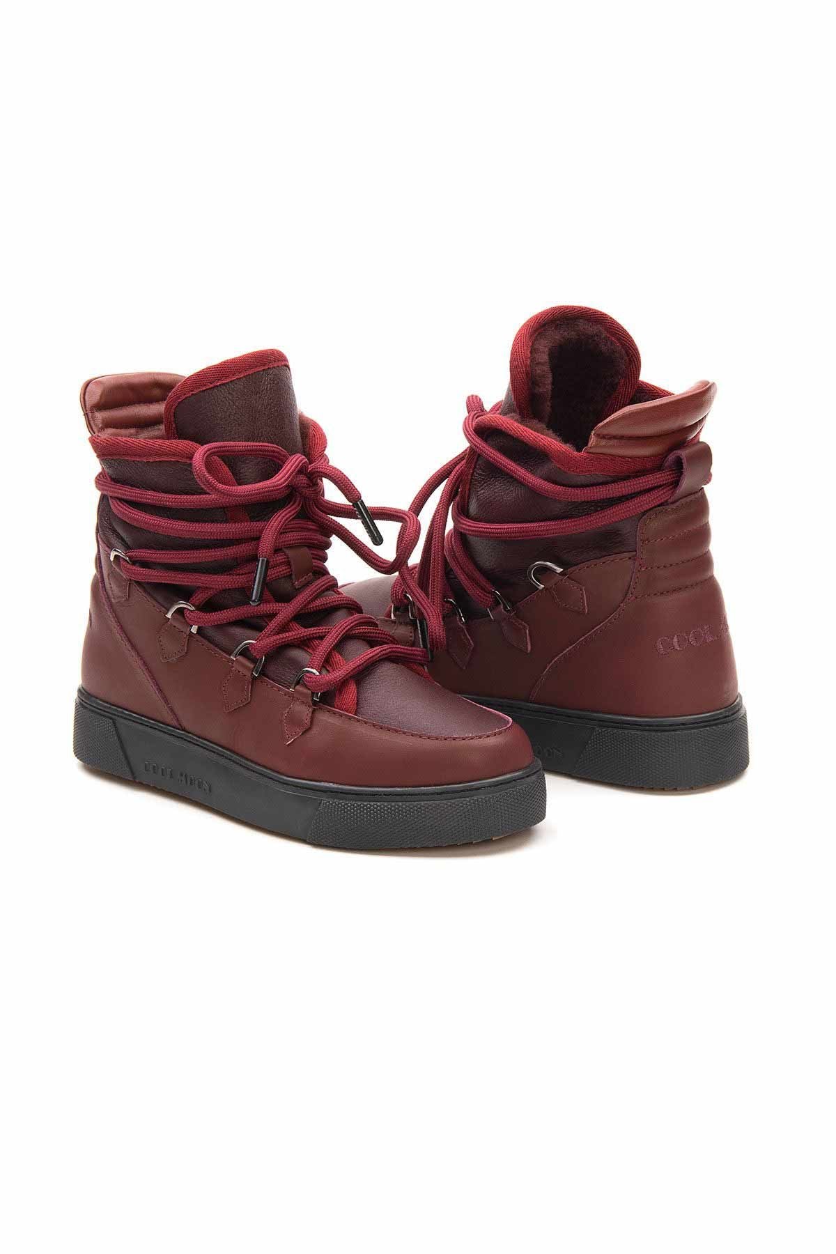 Kürklü Bayan Sneaker Bot 365050 Bordo