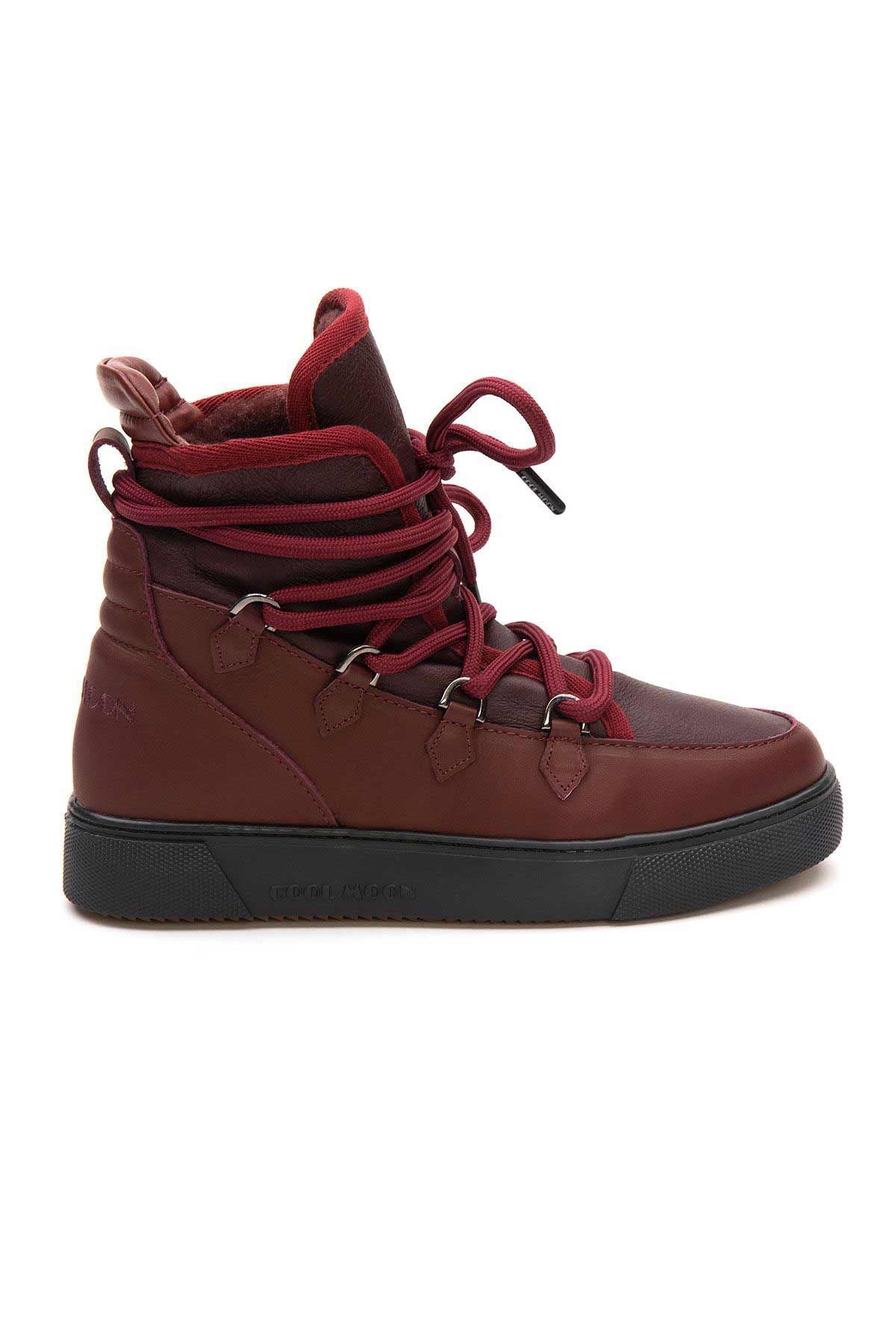 Kürklü Bayan Sneaker Bot 365050 Bordo