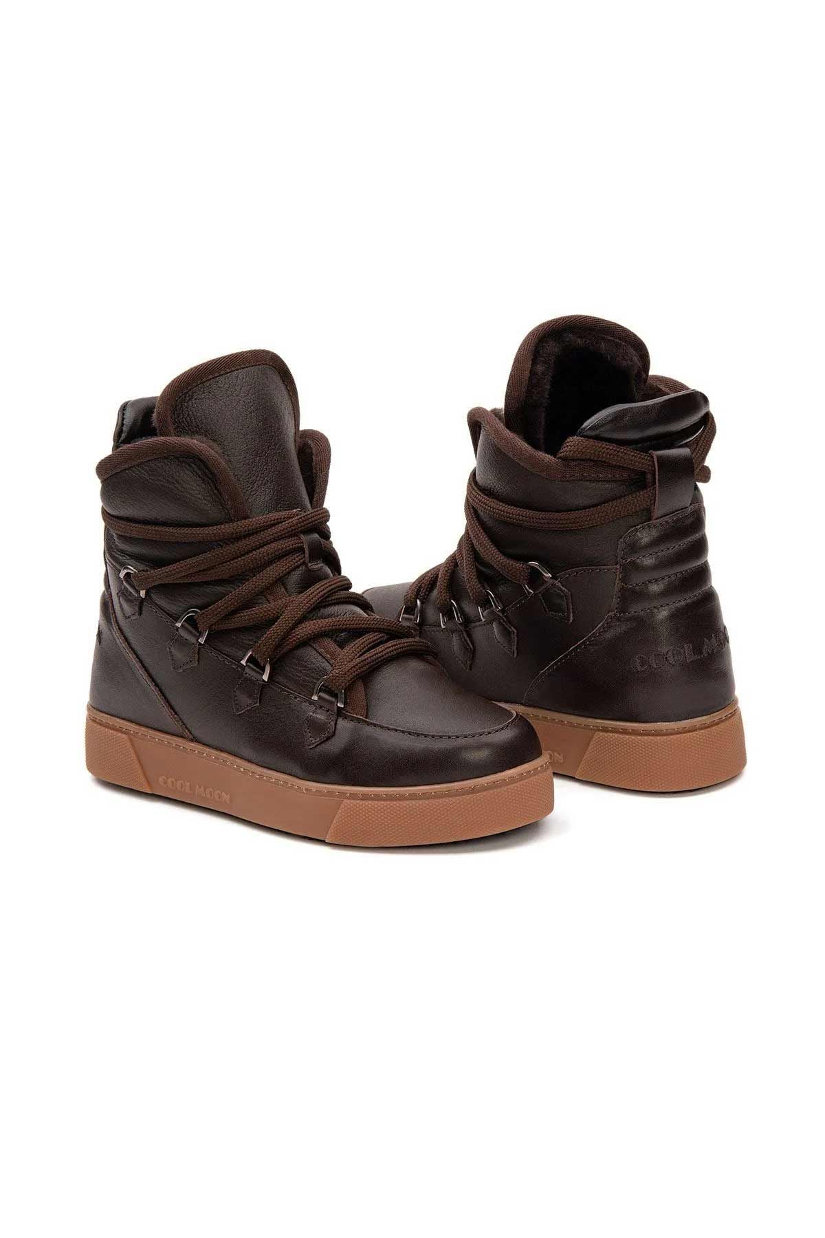 Kürklü Bayan Sneaker Bot 365050 Kahve