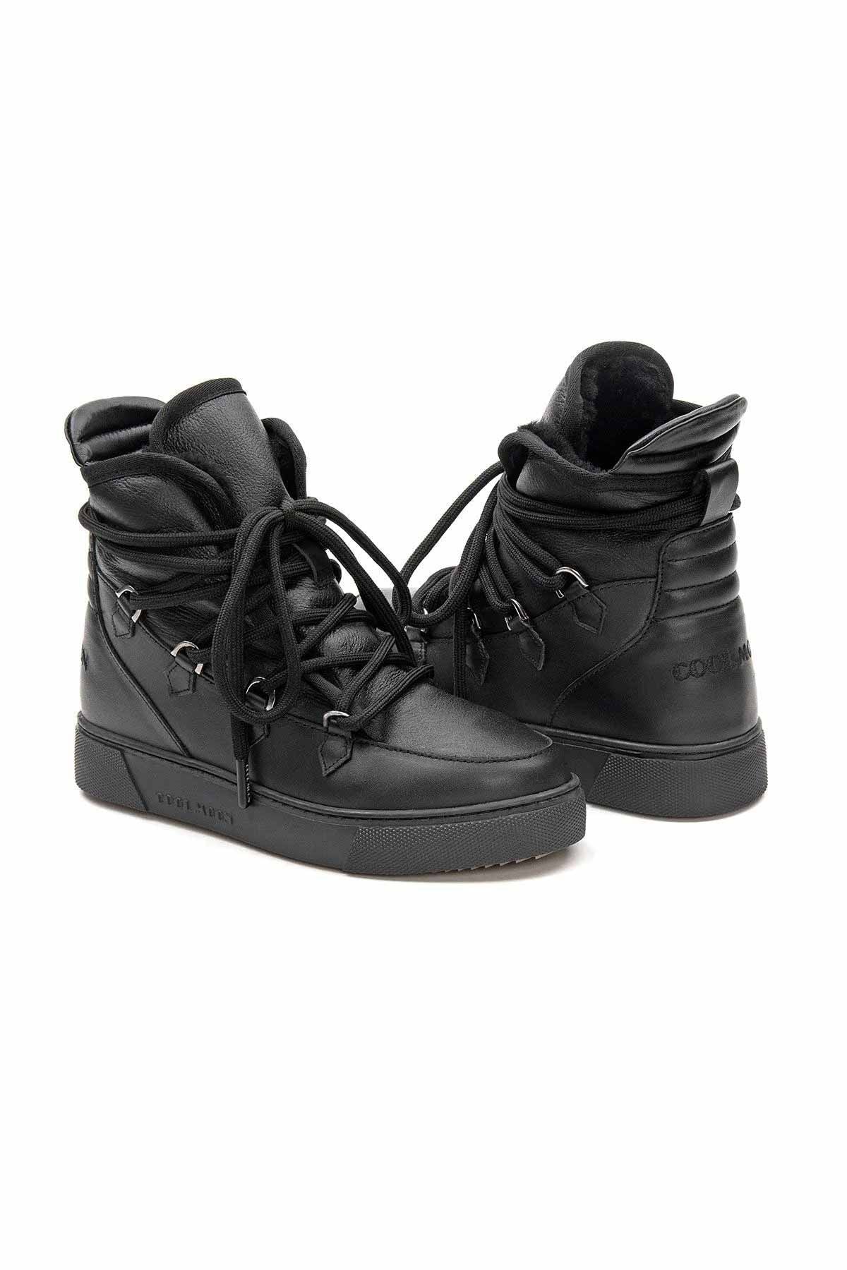 Kürklü Bayan Sneaker Bot 365050 Siyah