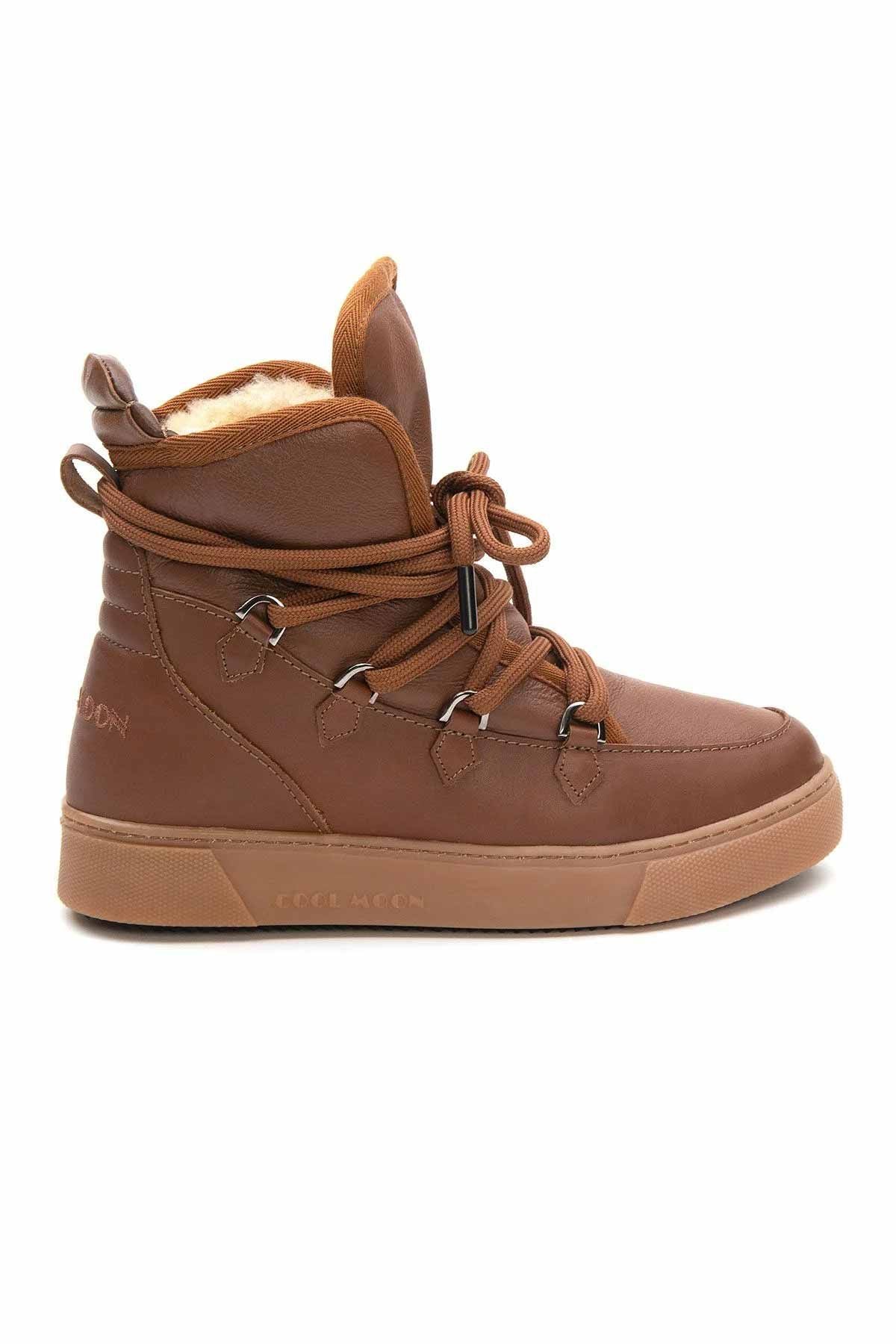 Kürklü Bayan Sneaker Bot 365050 Taba