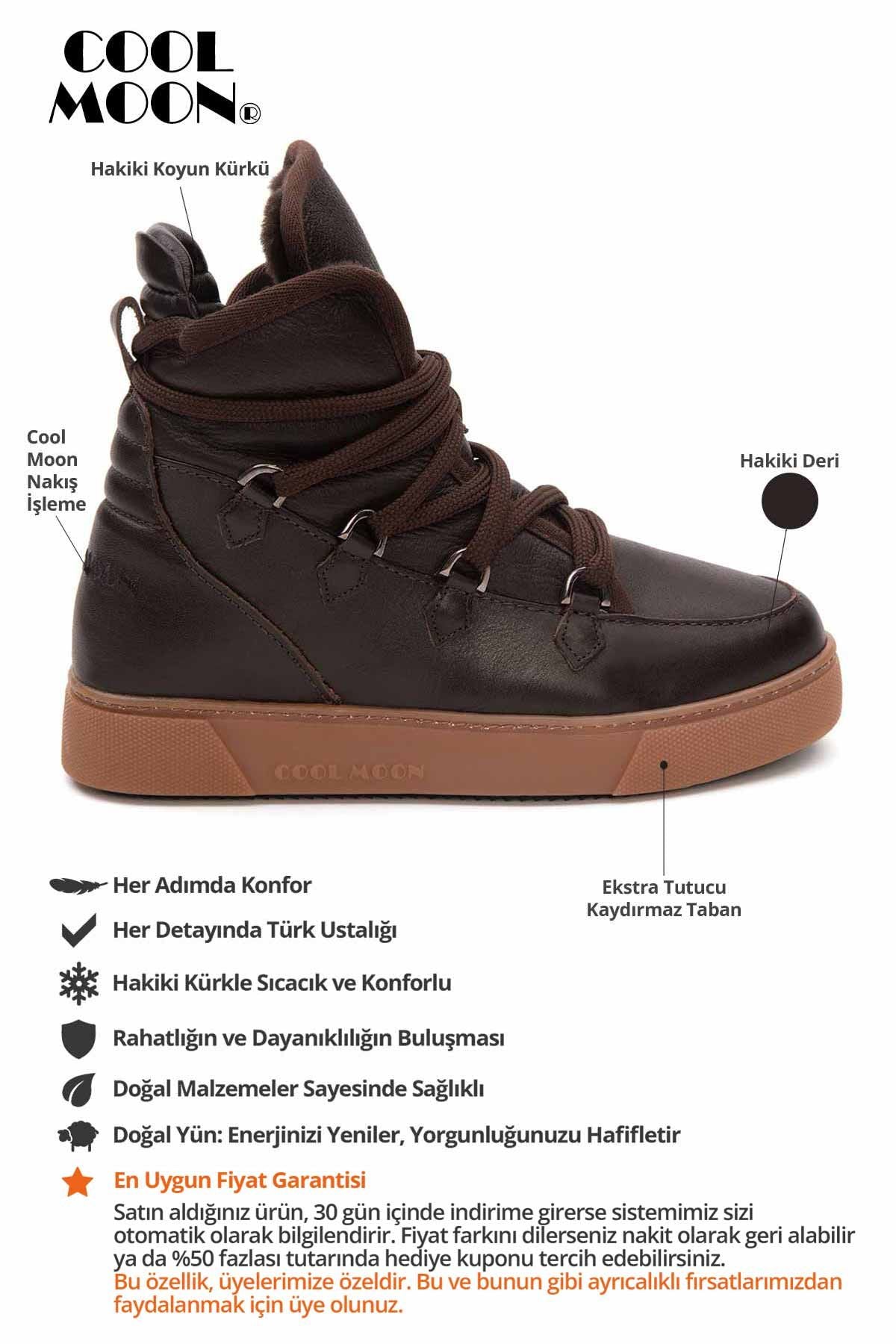 Kürklü Bayan Sneaker Bot 365050 Kahve