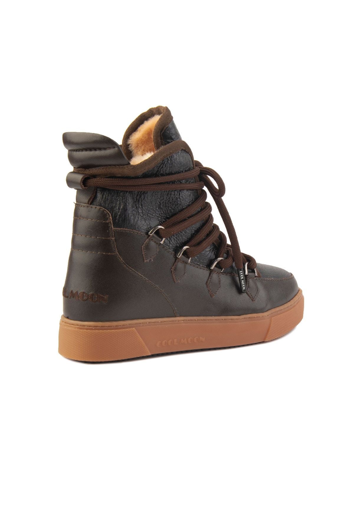 Kürklü Bayan Sneaker Bot 365051 Kahve