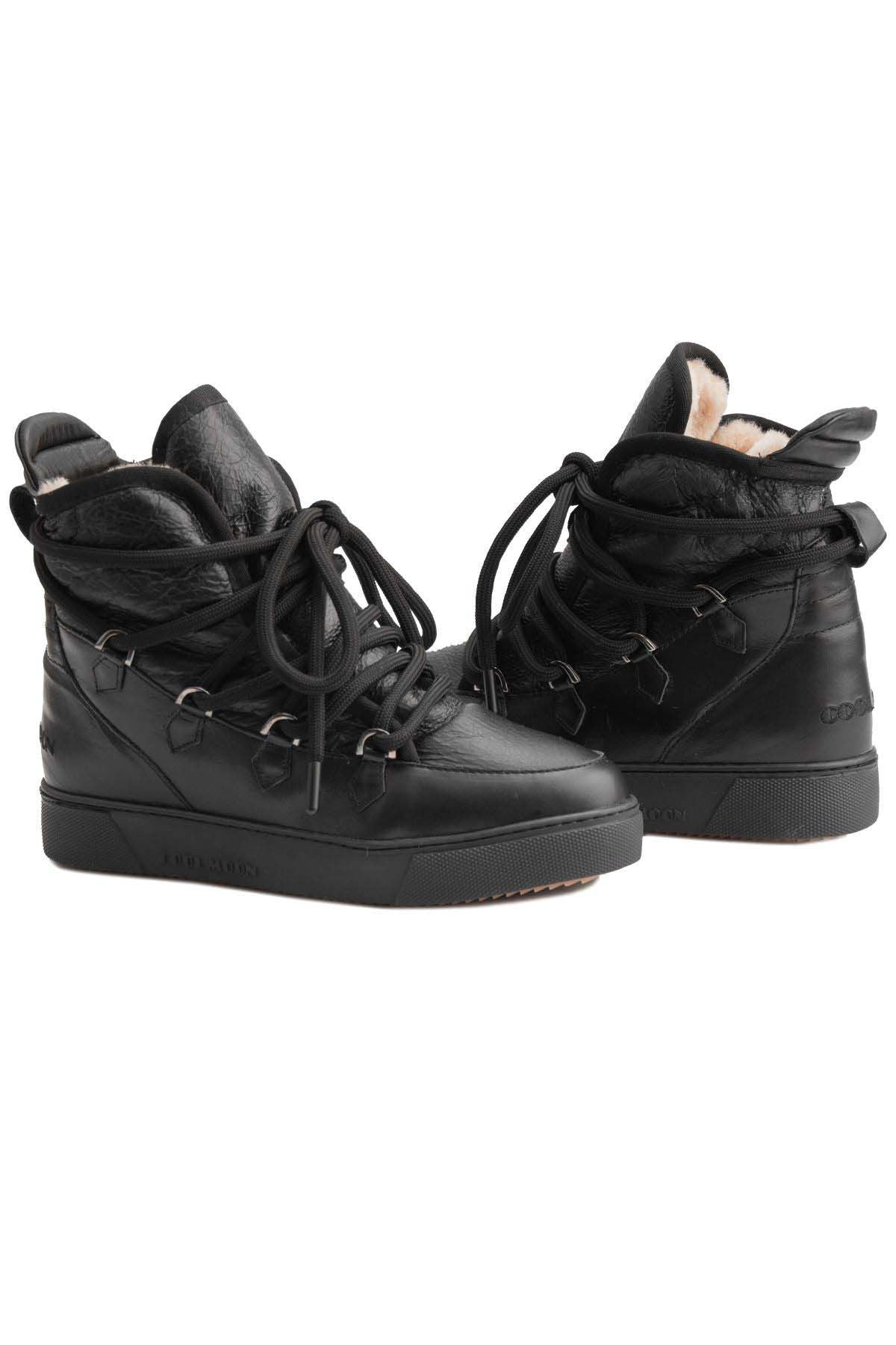Kürklü Bayan Sneaker Bot 365051 Siyah