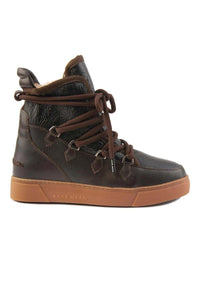 Women's Shearling Sneaker Boot 365051 Brown