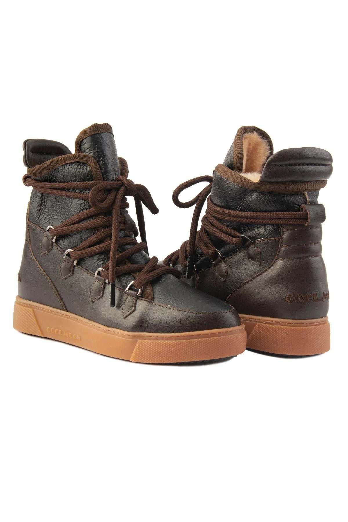 Kürklü Bayan Sneaker Bot 365051 Kahve