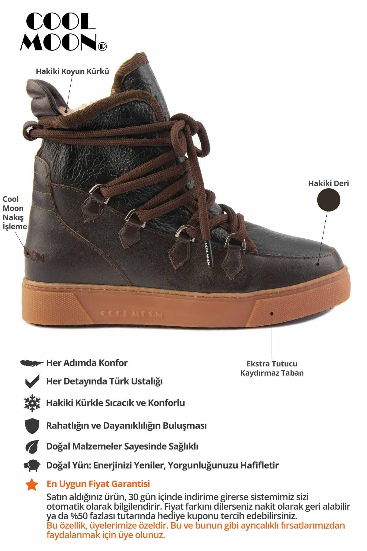 Kürklü Bayan Sneaker Bot 365051 Kahve