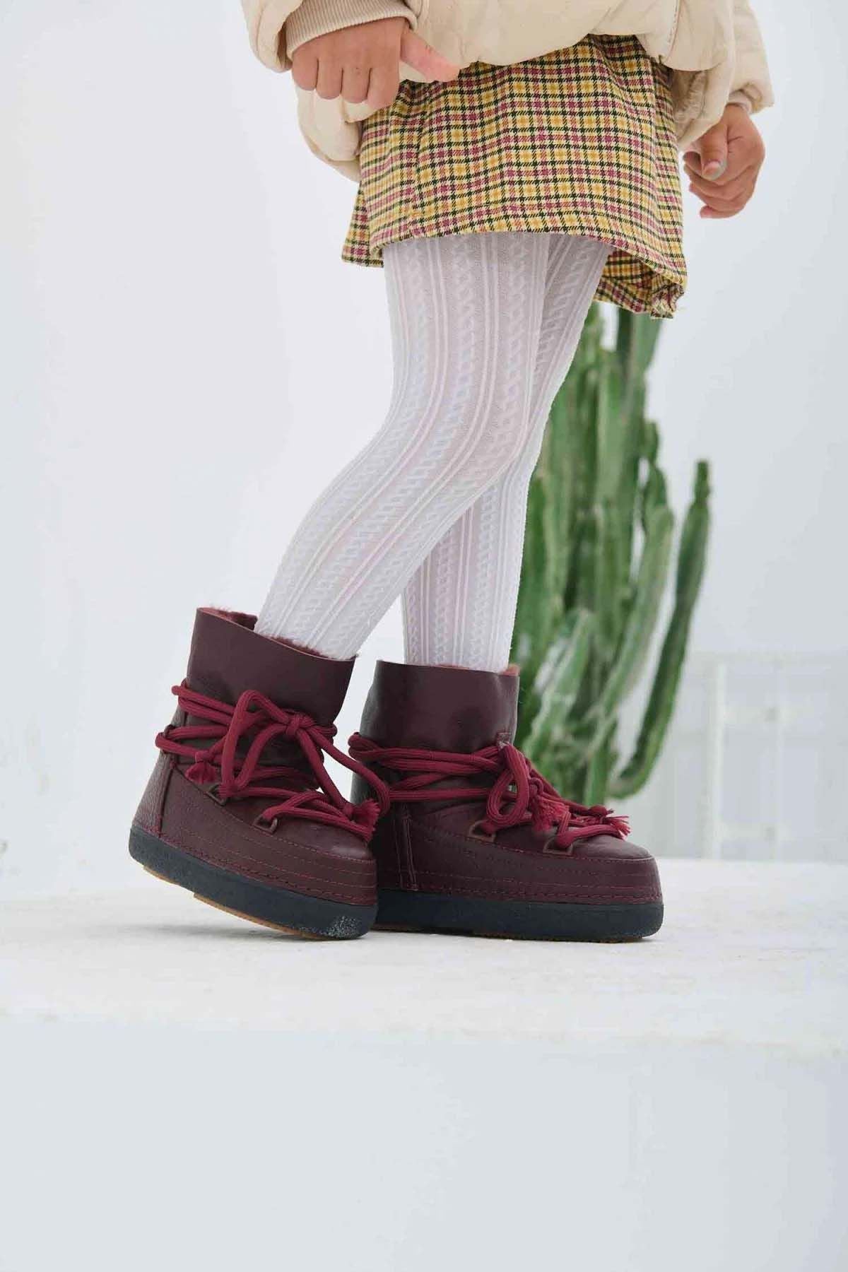 Kürklü Çocuk Kar Botu 261001 Bordo