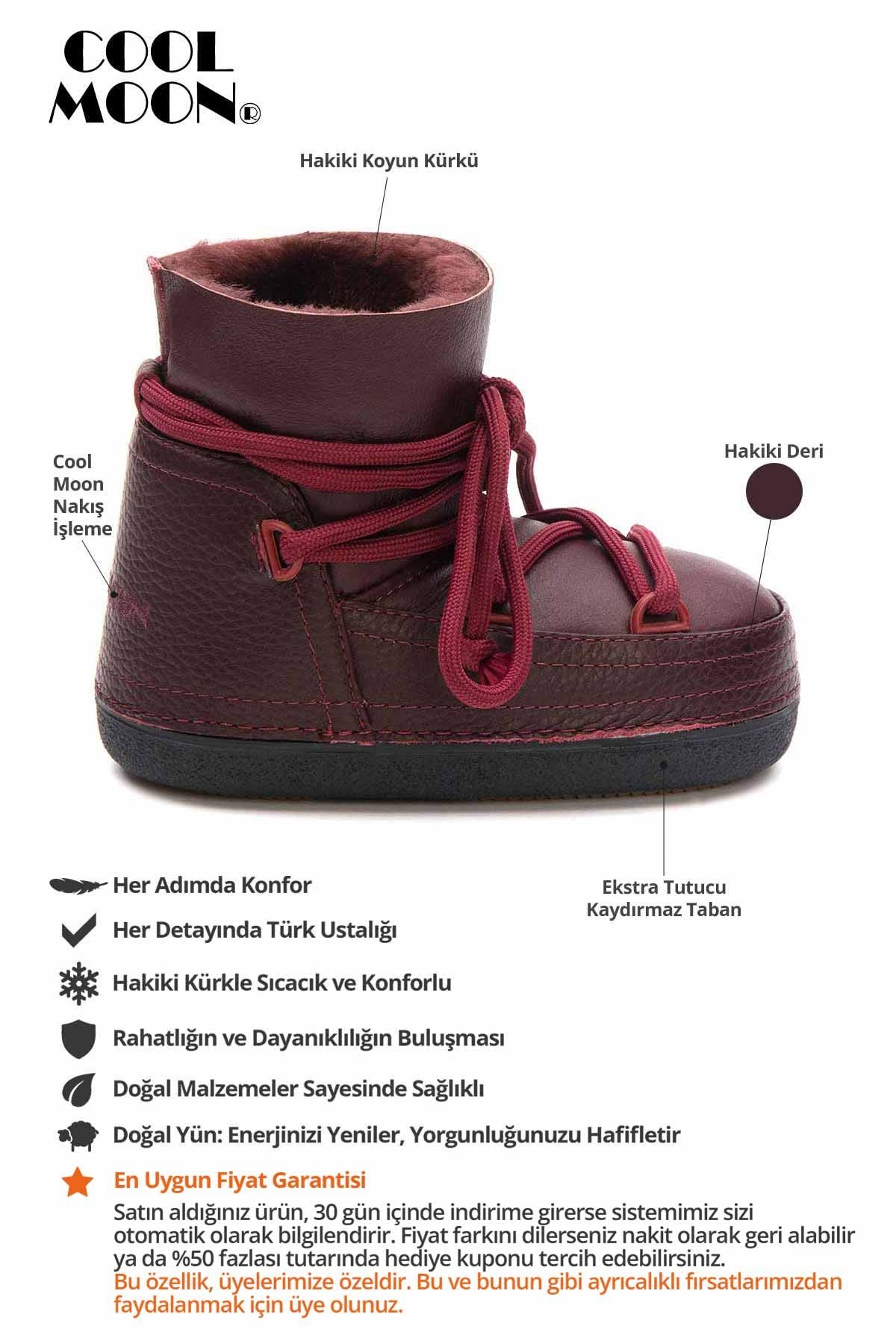 Kürklü Çocuk Kar Botu 261001 Bordo
