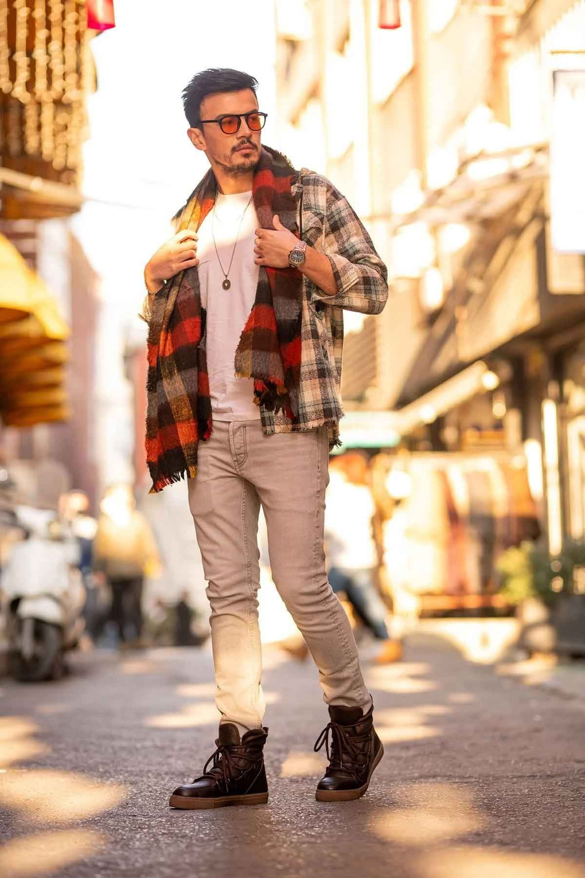 Kürklü Erkek Sneaker Bot 375050 Kahve