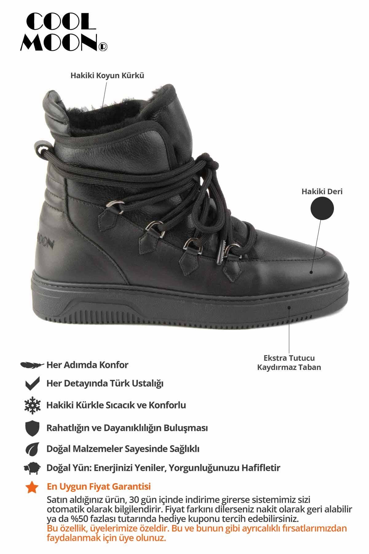 Kürklü Erkek Sneaker Bot 375050 Siyah