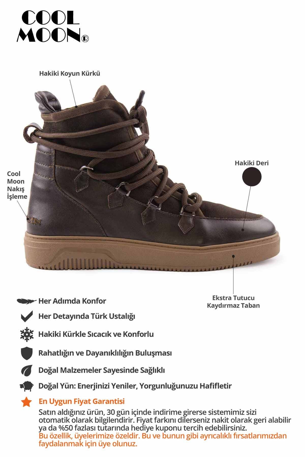 Kürklü Erkek Süet Bot 375055 Kahve