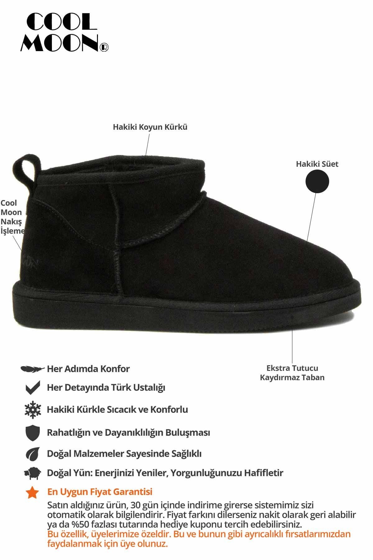 Kürklü Kadın Mini Bot 365500 Siyah