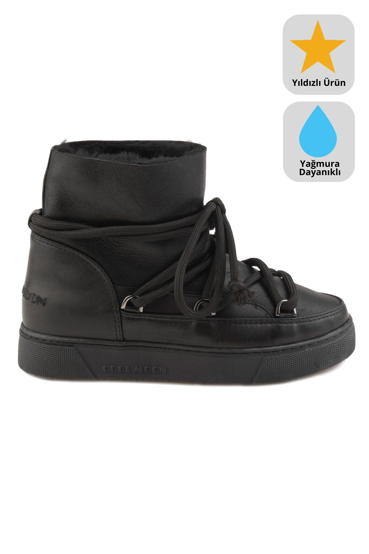 Kürklü Kışlık Kadın Sneaker 355094 Siyah