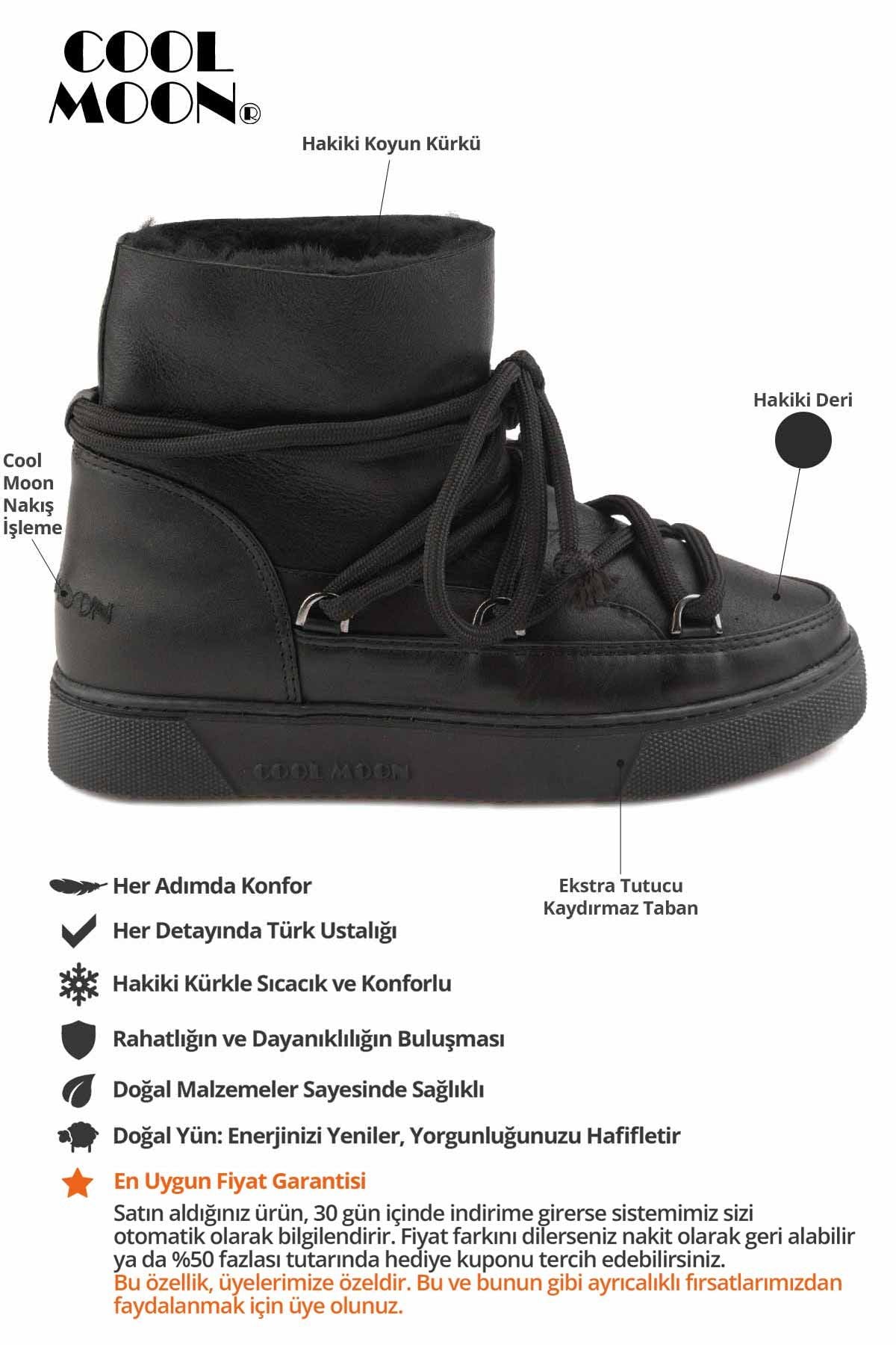 Kürklü Kışlık Kadın Sneaker 355094 Siyah