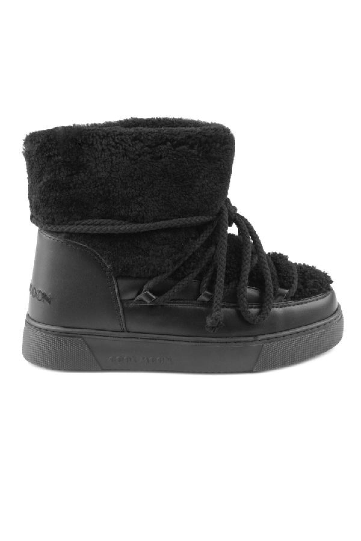 Outlet Hakiki Kürk Kadın Bot TK355067 Siyah