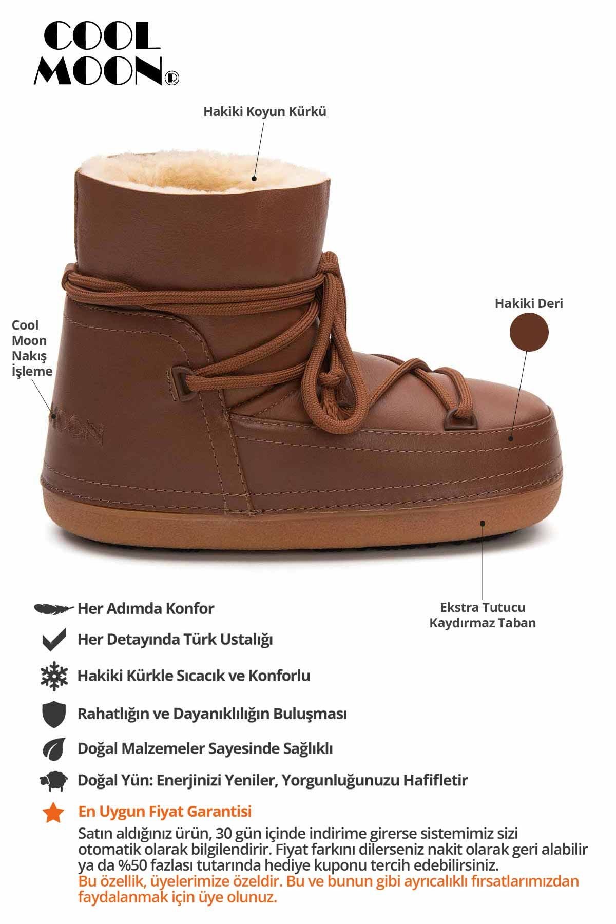 Outlet İçi Kürklü Kadın Kar Botu TK251369 Taba