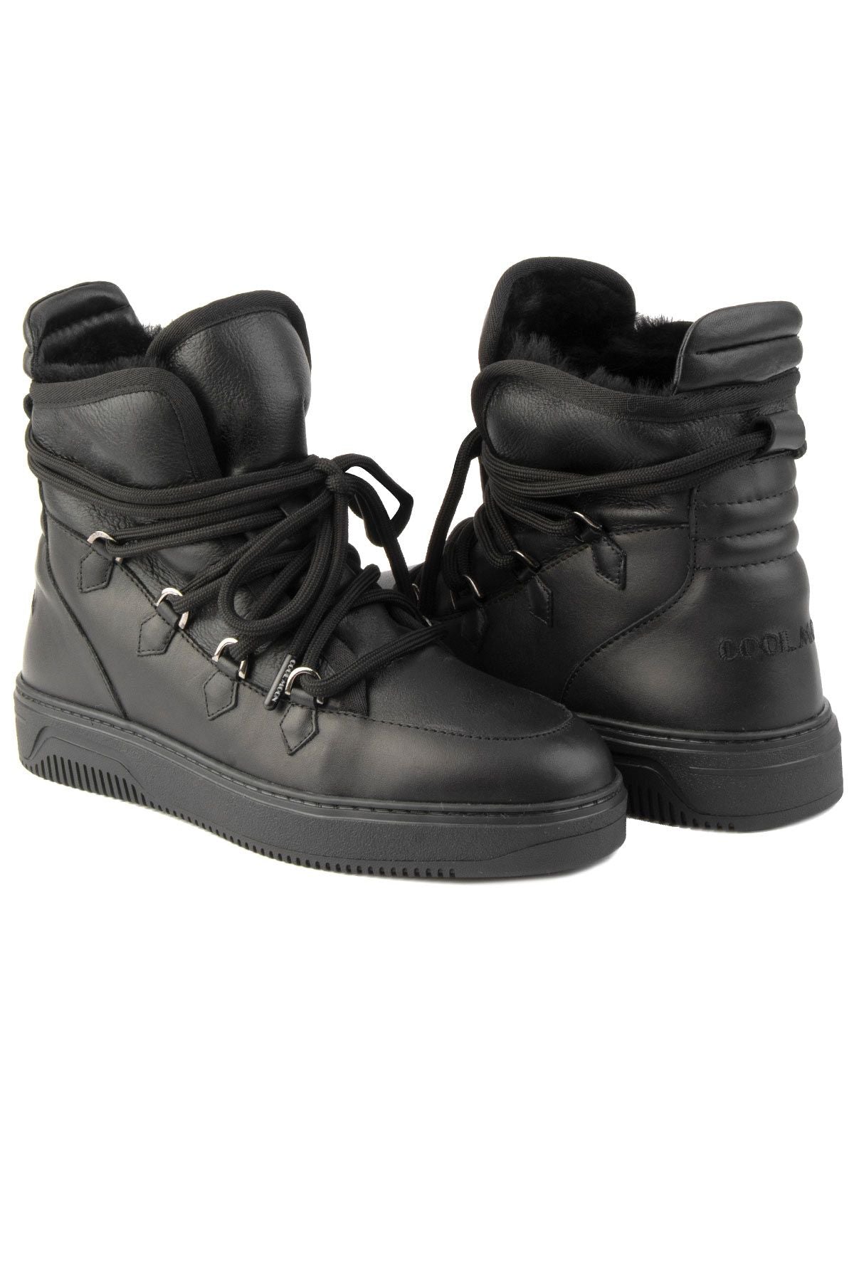 Outlet Kürklü Erkek Sneaker Bot TK375050 Siyah
