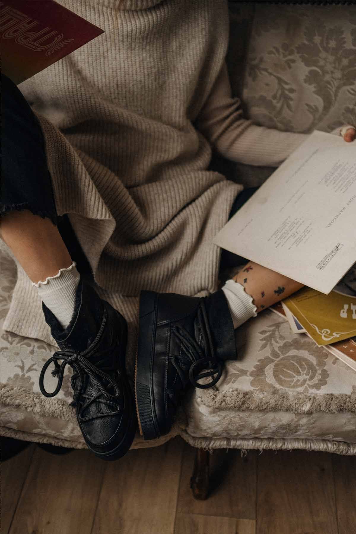 Özel Baskılı Kadın Sneaker 355092 Siyah
