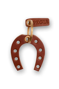 Horseshoe Leather Keychain 25AN53 Tobacco