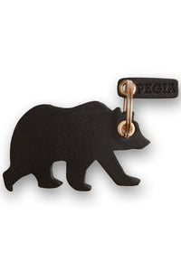 Bear Leather Keychain 25AN54 Black