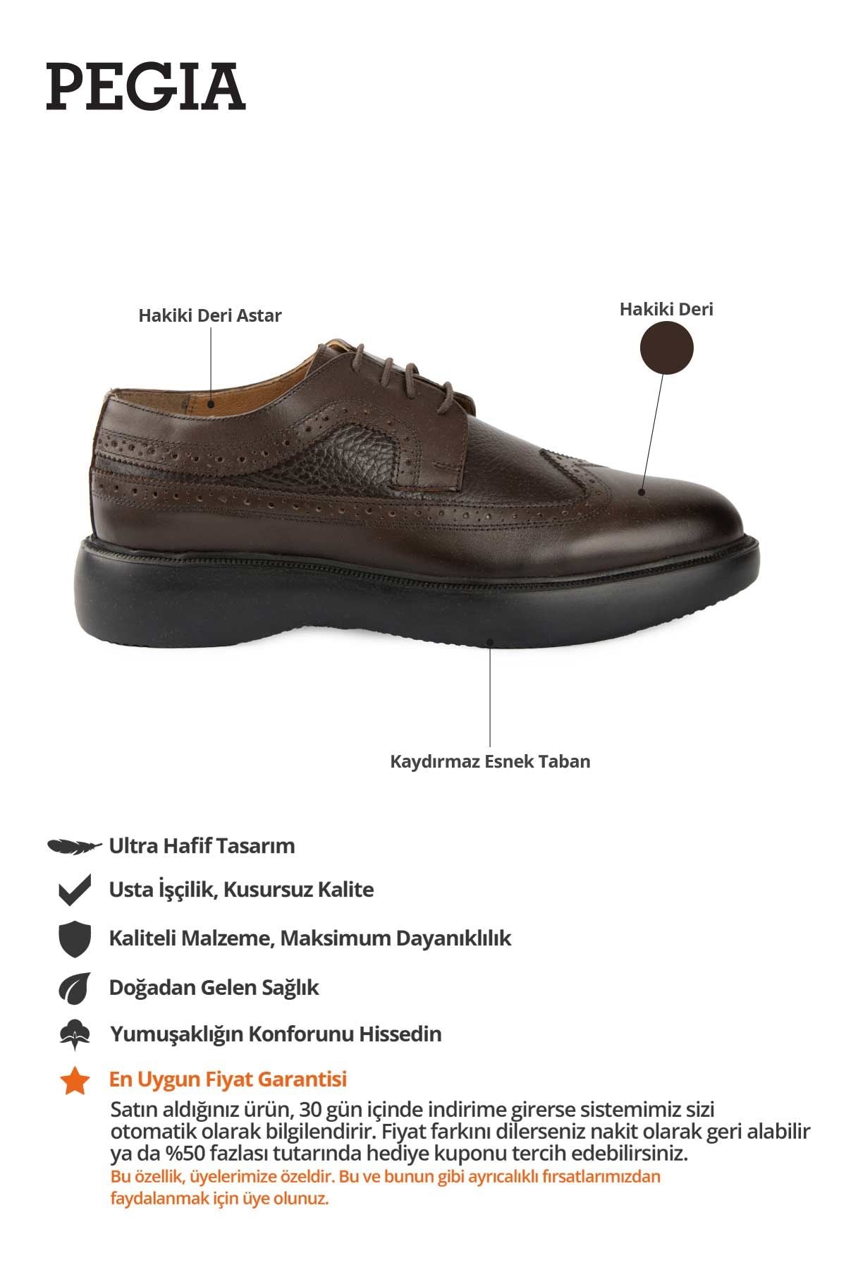 Bağcıklı Deri Erkek Ayakkabı DG5040 Kahve