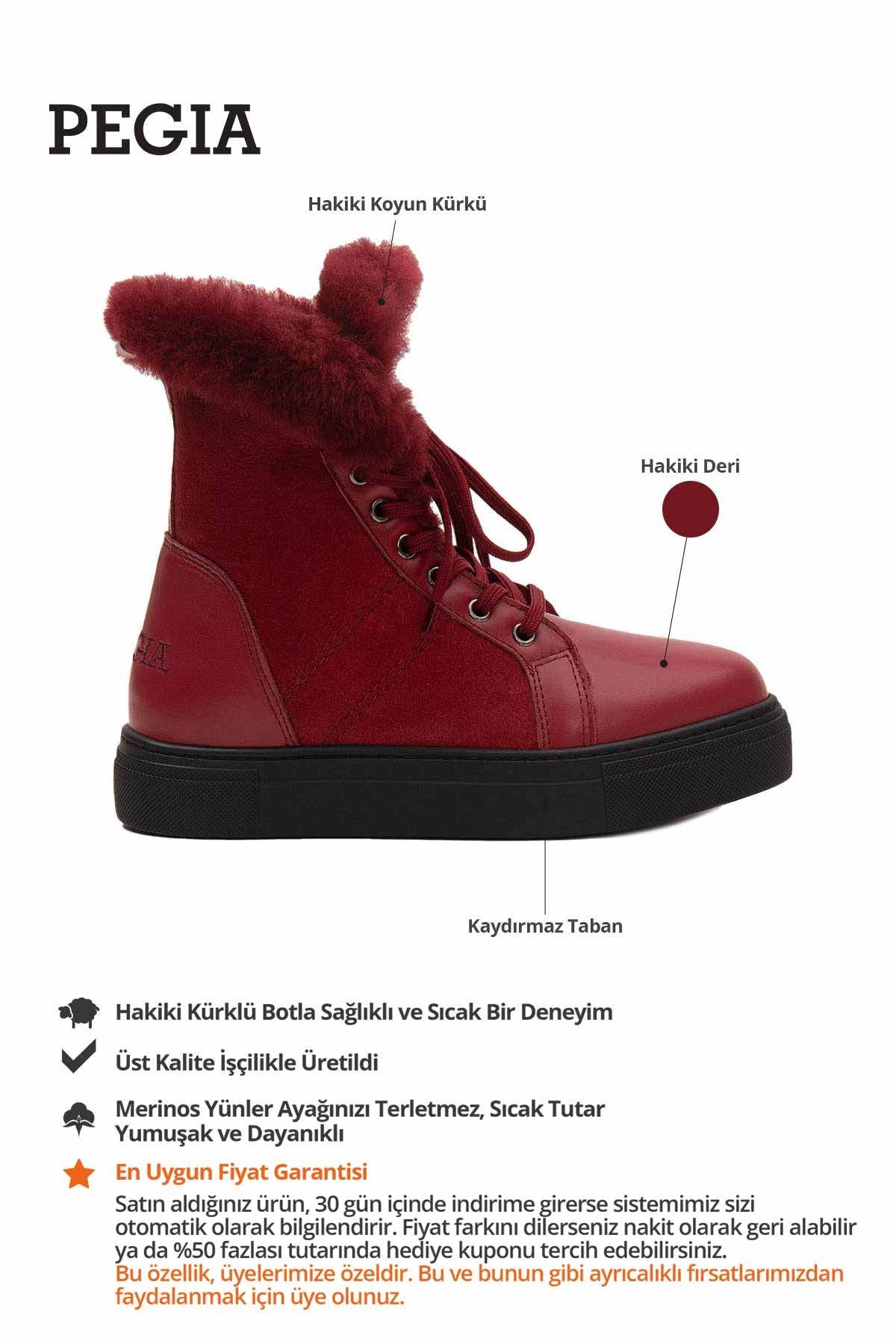 Bağcıklı Kadın Bot 191353 Bordo