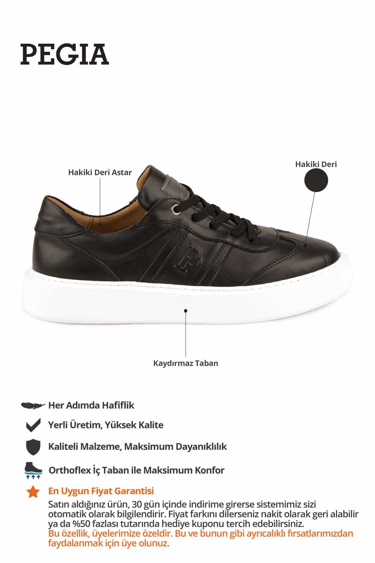 Bold Hakiki Deri Sneaker 500990 Siyah