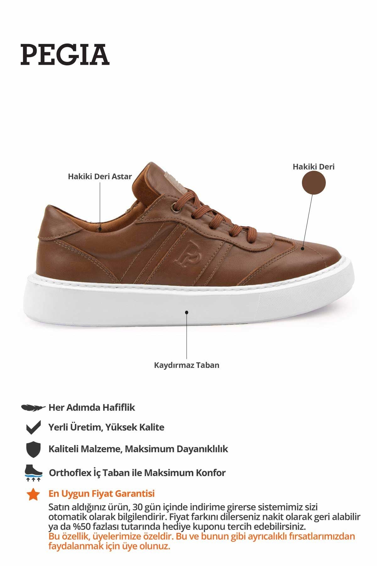 Bold Hakiki Deri Sneaker 500990 Taba