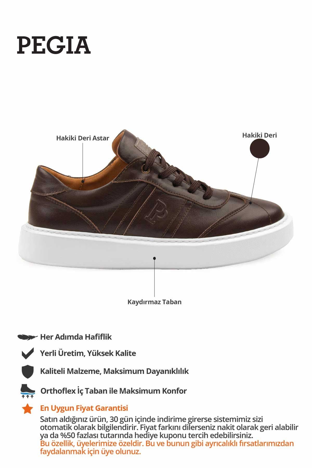 Bold Hakiki Deri Sneaker 500990 Kahve