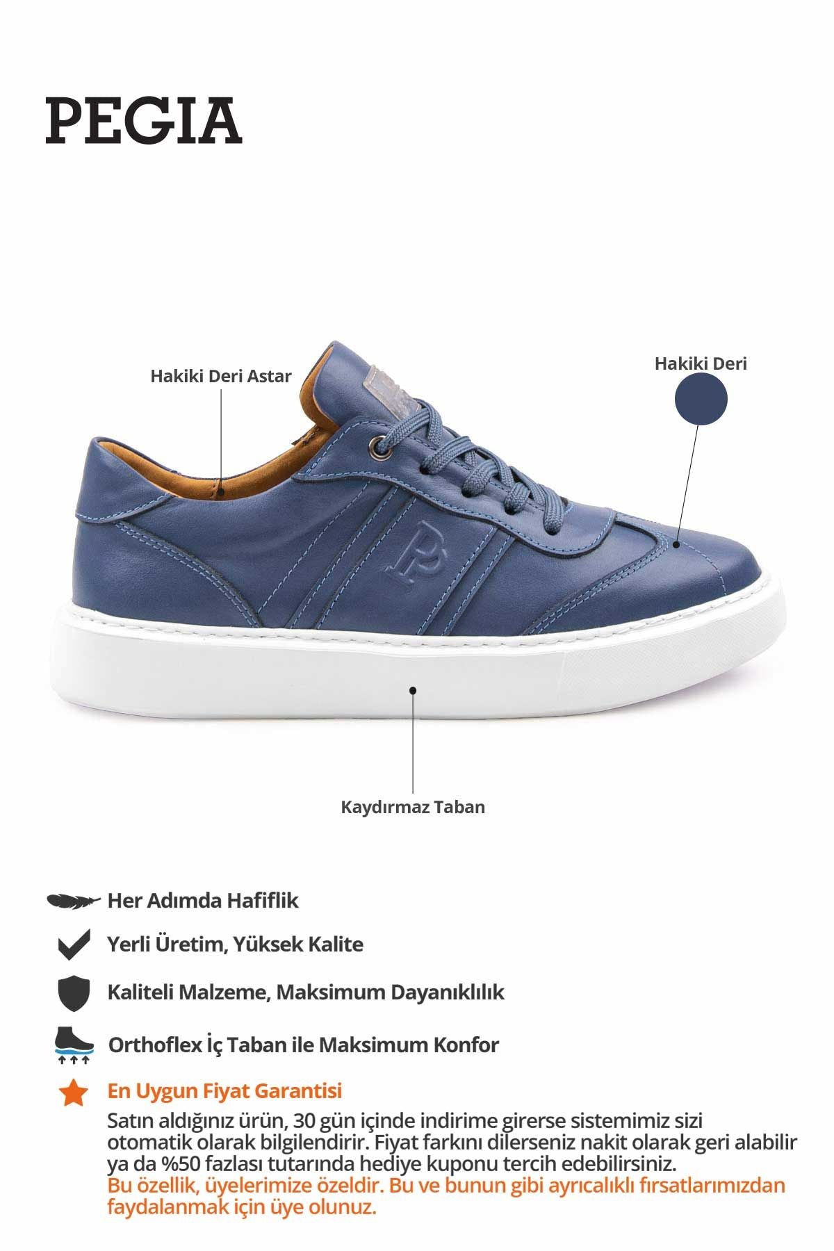 Bold Hakiki Deri Sneaker 500990 Mavi
