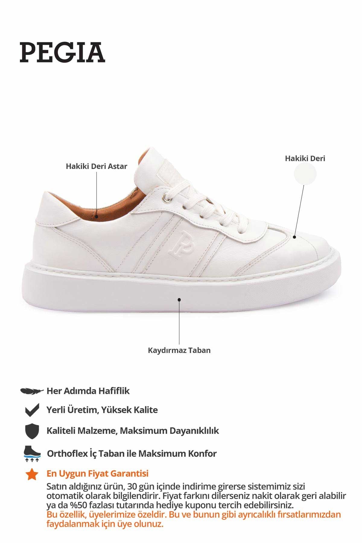 Bold Hakiki Deri Sneaker 500990 Beyaz