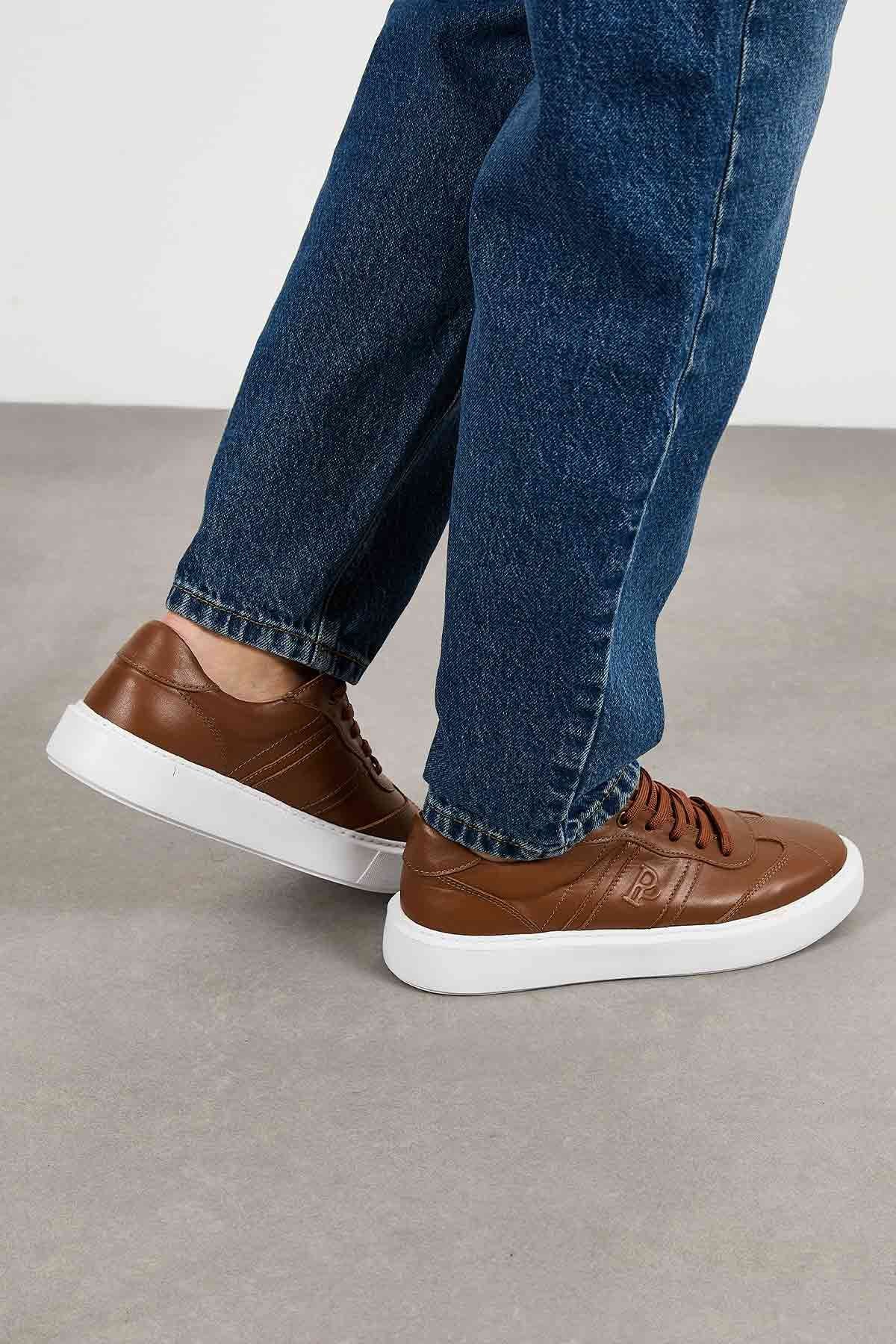 Bold Hakiki Deri Sneaker 500990 Taba
