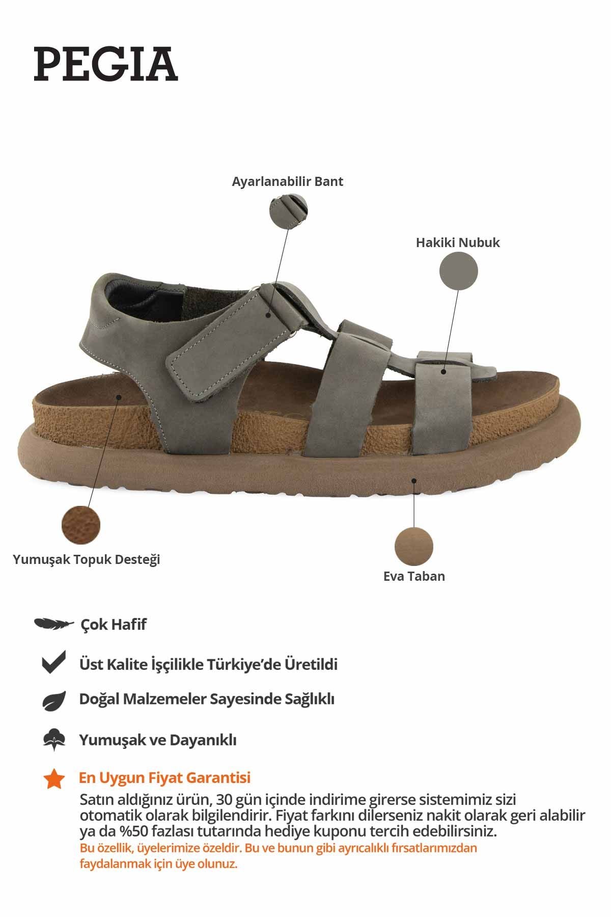 Cırt Cırtlı Nubuk Kadın Sandalet 215554 Gri