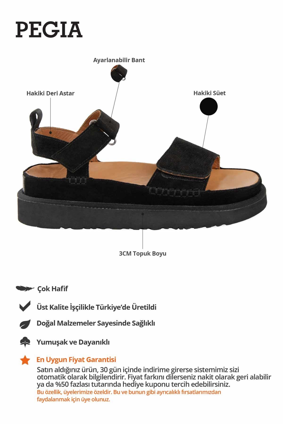 Cırt Cırtlı Süet Kadın Sandalet 215572 Siyah