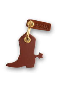 Boots Leather Keychain 25AN22 Tobacco