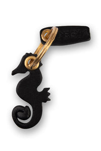 Seahorse Leather Keychain 25AN03 Black