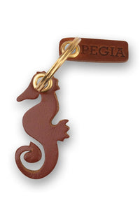 Seahorse Leather Keychain 25AN03 Tobacco