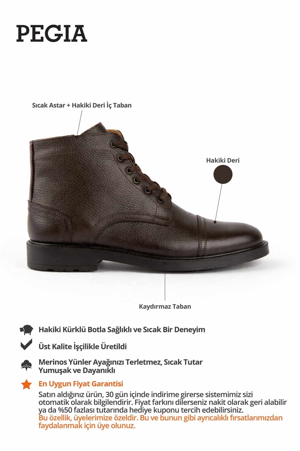 Deri Bağcıklı Erkek Bot DG5041 Kahve