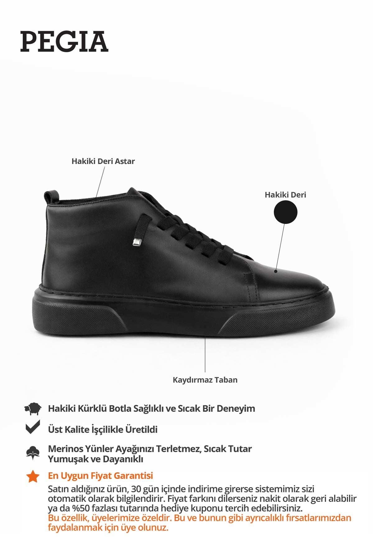 Deri Bağcıklı Erkek Bot DG5046 Siyah