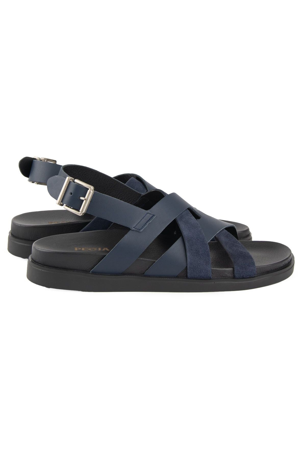 Deri Çapraz Bantlı Erkek Sandalet 215036 Lacivert