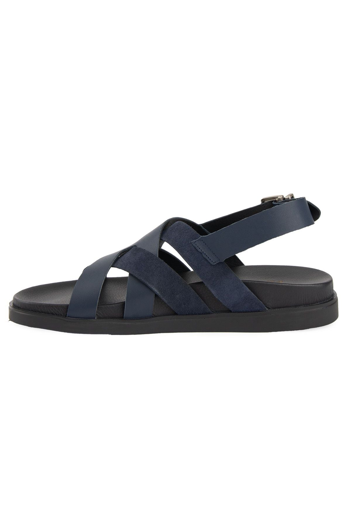 Deri Çapraz Bantlı Erkek Sandalet 215036 Lacivert