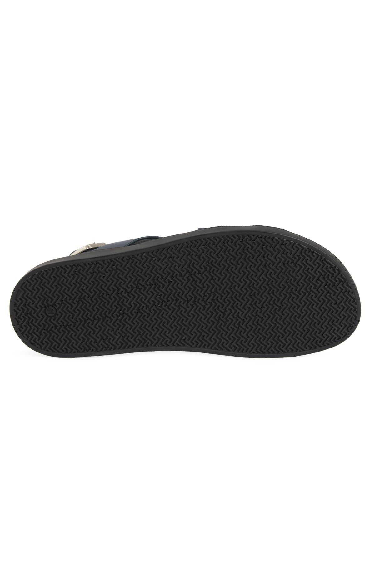 Deri Çapraz Bantlı Erkek Sandalet 215036 Lacivert