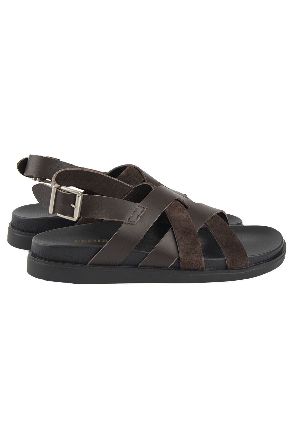 Deri Çapraz Bantlı Erkek Sandalet 215036 Kahve