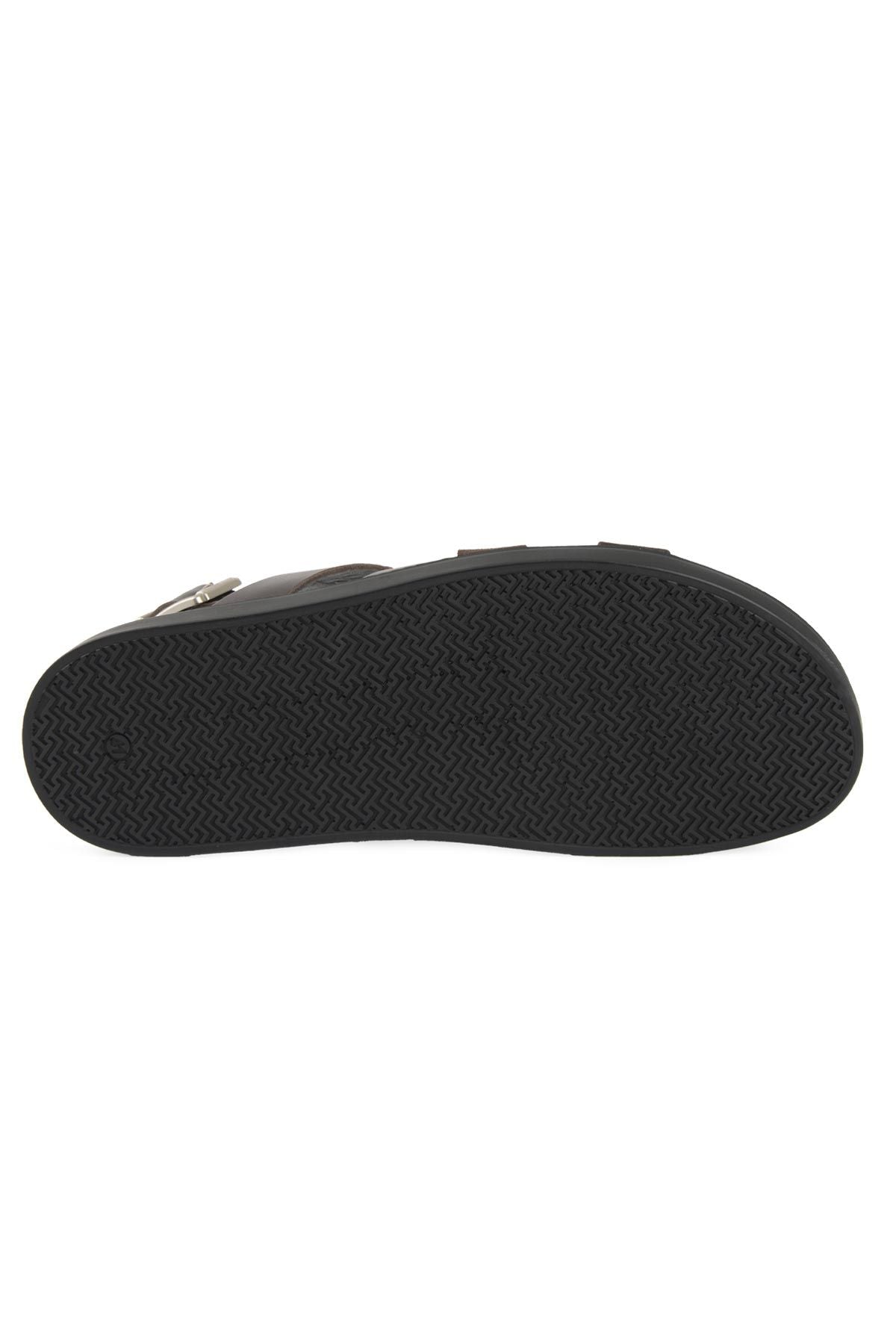 Deri Çapraz Bantlı Erkek Sandalet 215036 Kahve