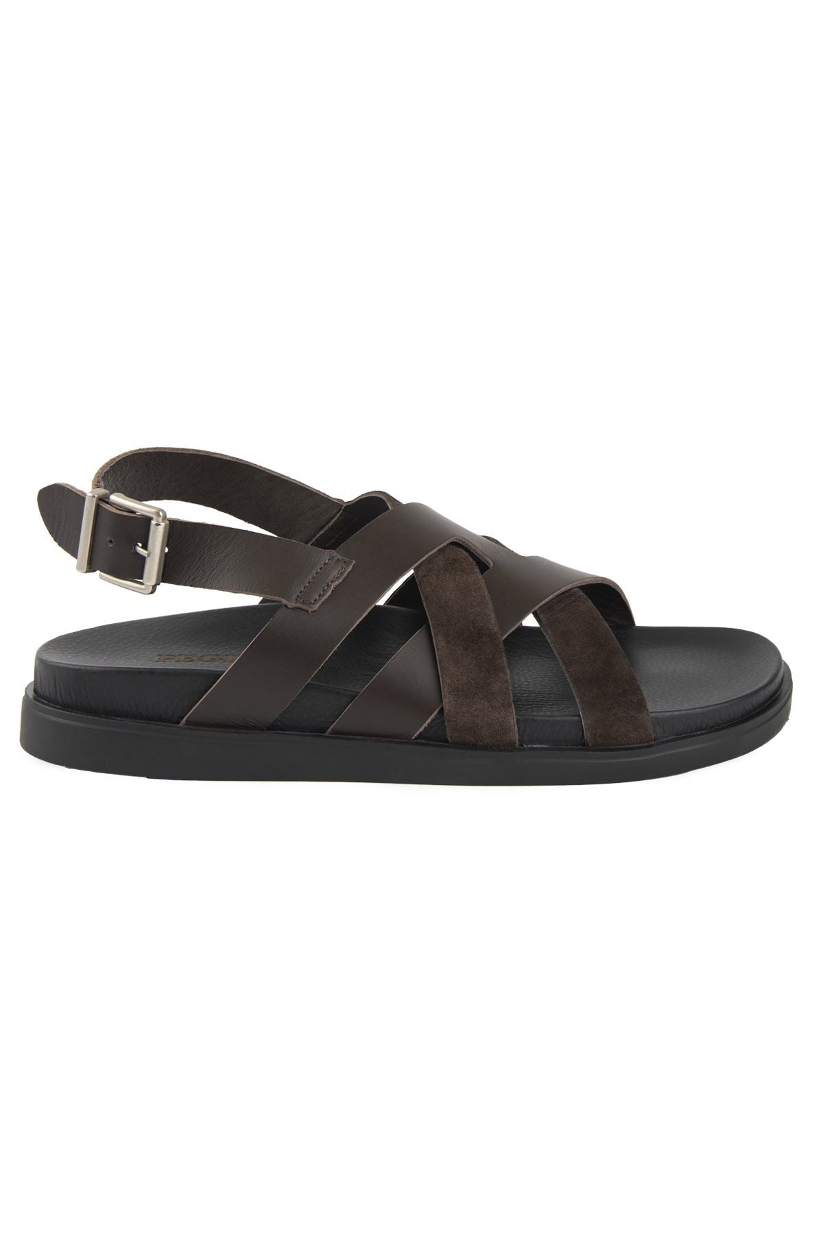Deri Çapraz Bantlı Erkek Sandalet 215036 Kahve