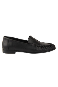 Leather Loafer with Stitching Detail DG6108 Black