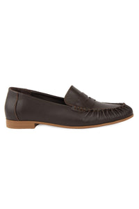 Leather Loafer with Stitching Detail DG6108 Brown