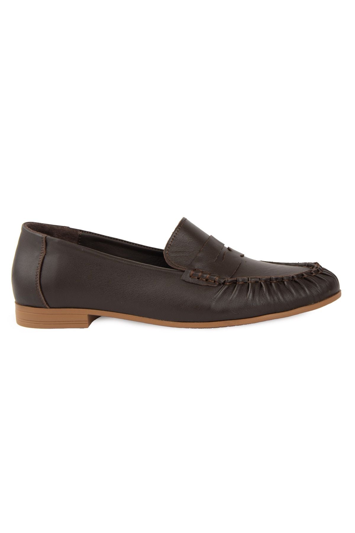 Deri Dikiş Detaylı Loafer DG6108 Kahve