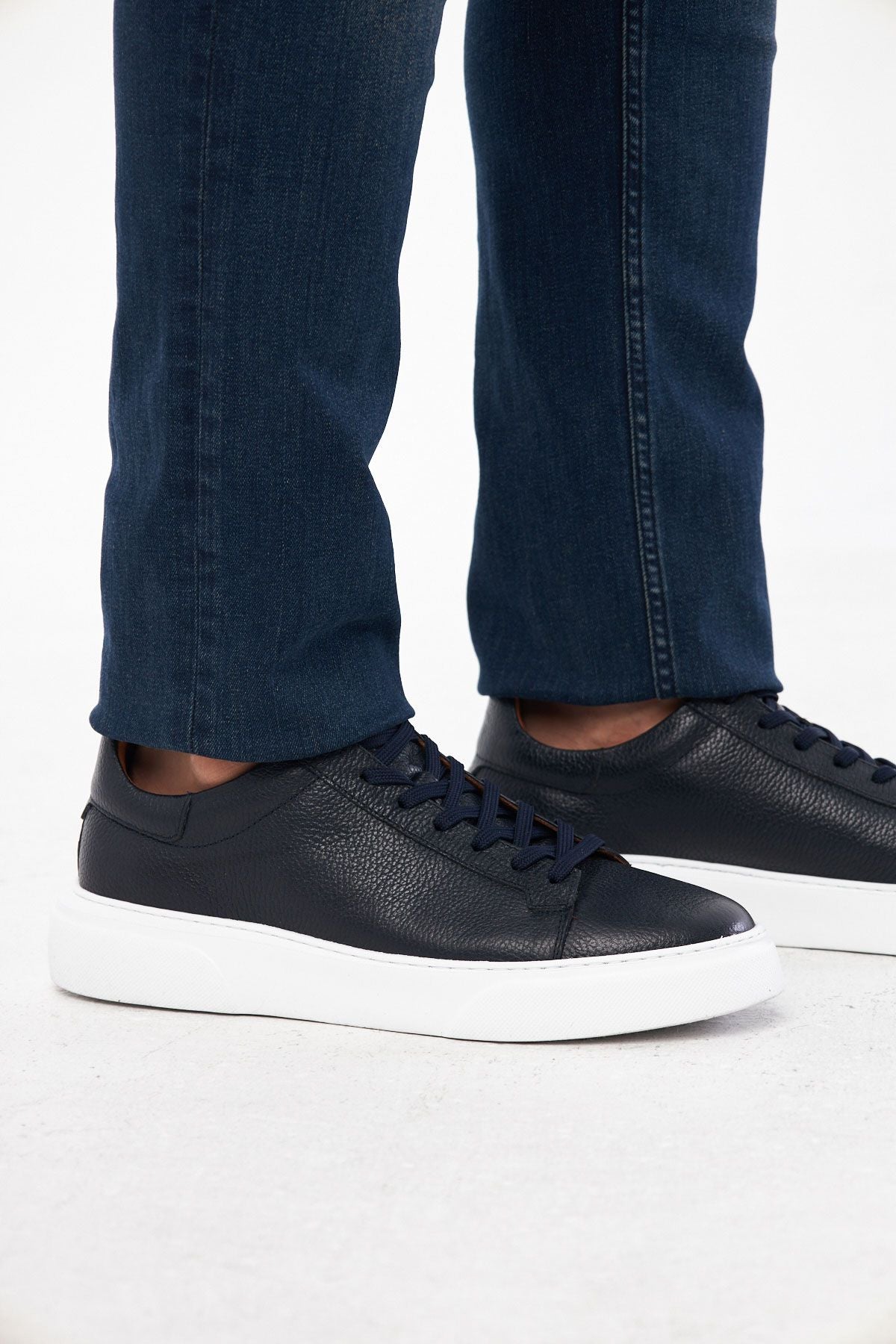 Deri Erkek Sneakers Ayakkabı 500960 Lacivert